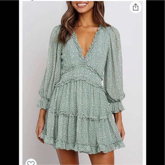 Floral Print Mini Dress V Neck Backless Dress nwt - Picture 5 of 5